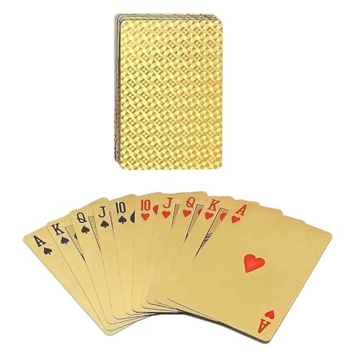 RNXSIB Gold Pokerkarten Premium Playing Cards - Luxury Gold Foil Poker Set for Card Games, Gifts - Professional Grade, Durable & Smooth Finish
